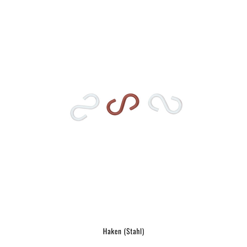 Haken aus Stahl Stärke 5 mm, rot